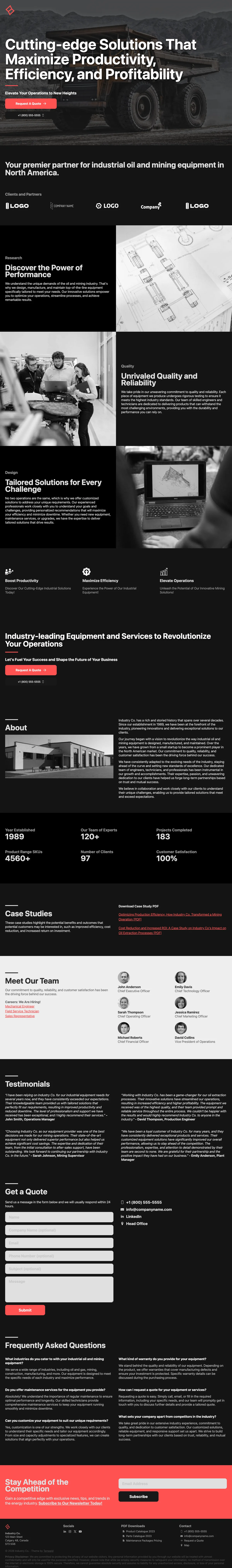 Forge - Industrial & Construction Carrd Template Preview
