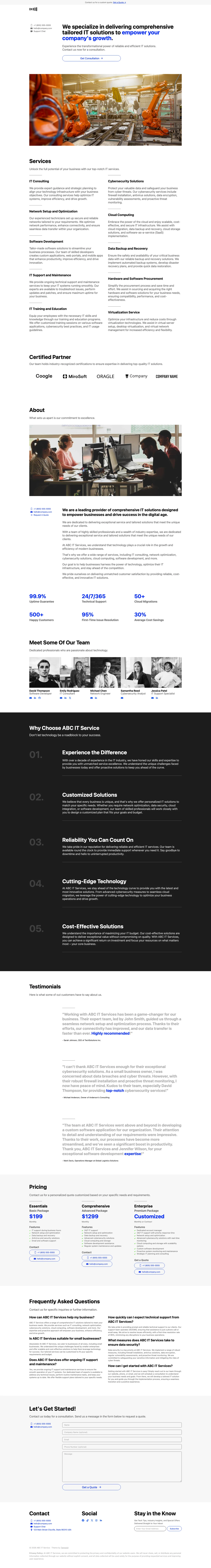 Nexus - IT Services Business Carrd Template Preview