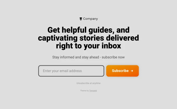 Headline - Simple Newsletter Carrd Template