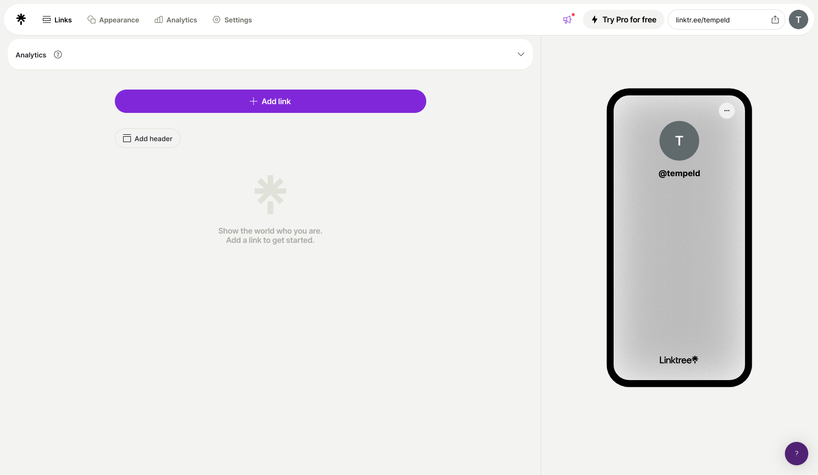 LinkTree Admin Dashboard
