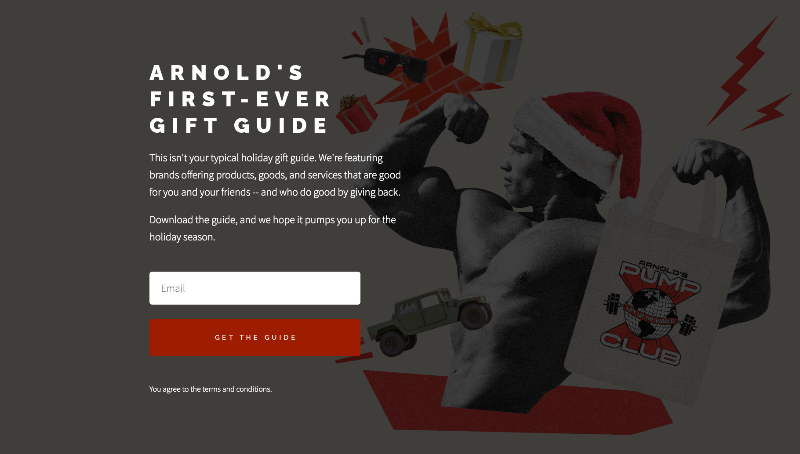 Arnold Schwarzenegger Carrd Website Example