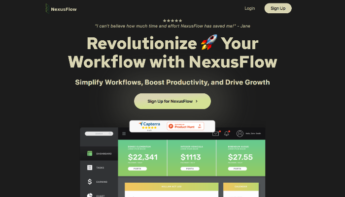Origin - SaaS MVP Landing Page Carrd Template Preview